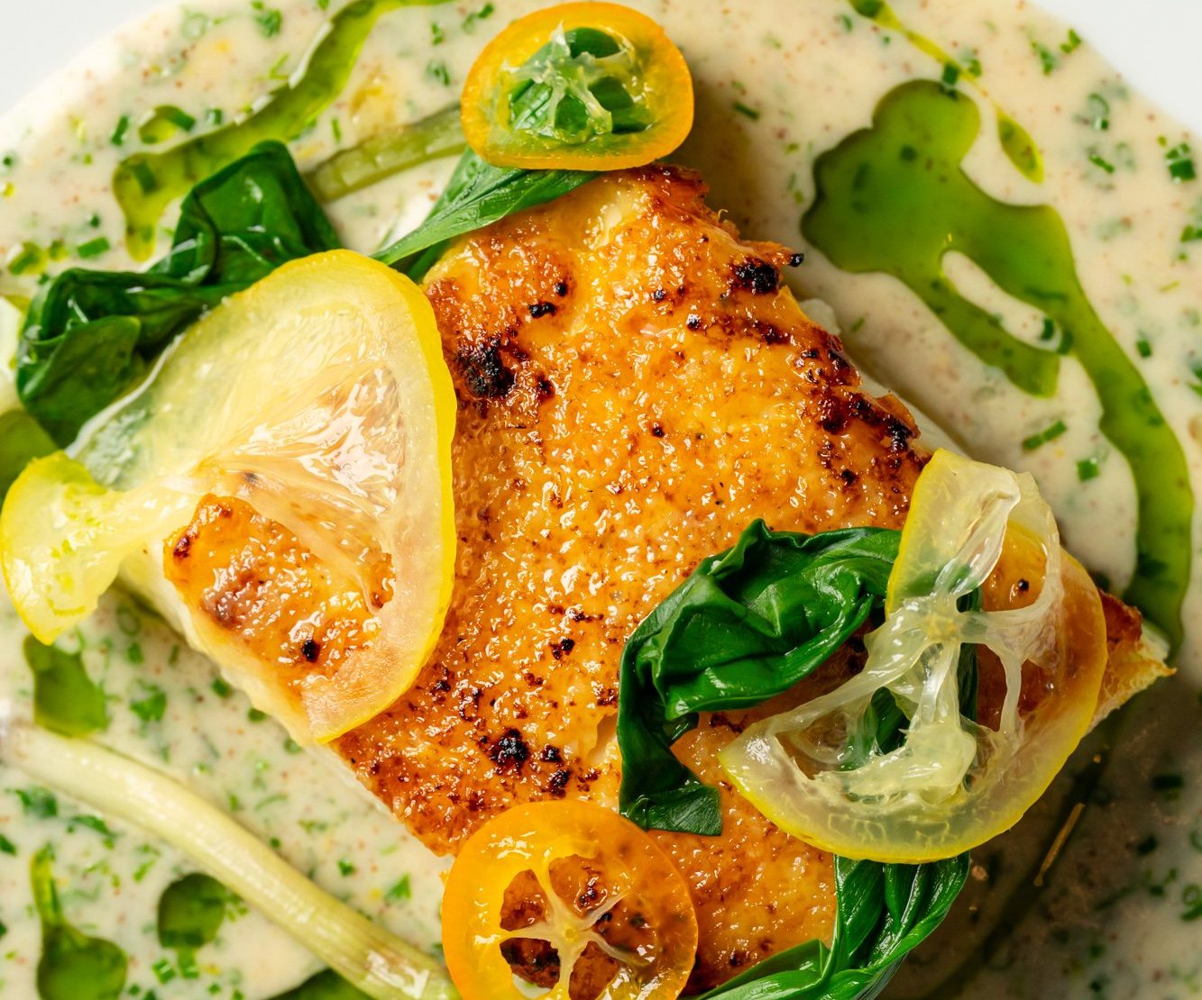 Fish course with citrus at Restaurant Lucie