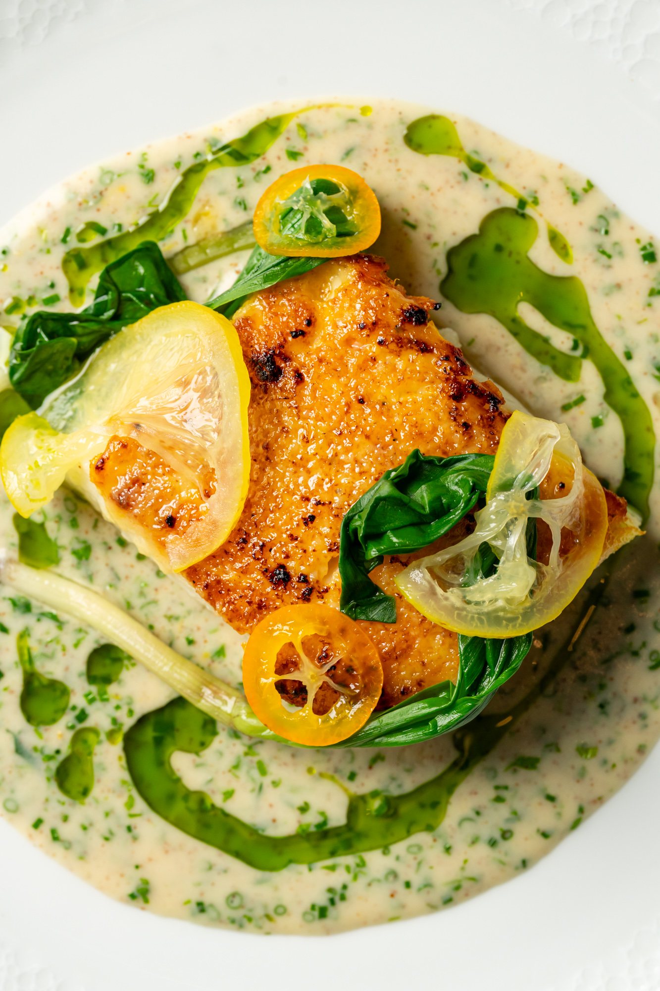 Fish course with citrus at Restaurant Lucie